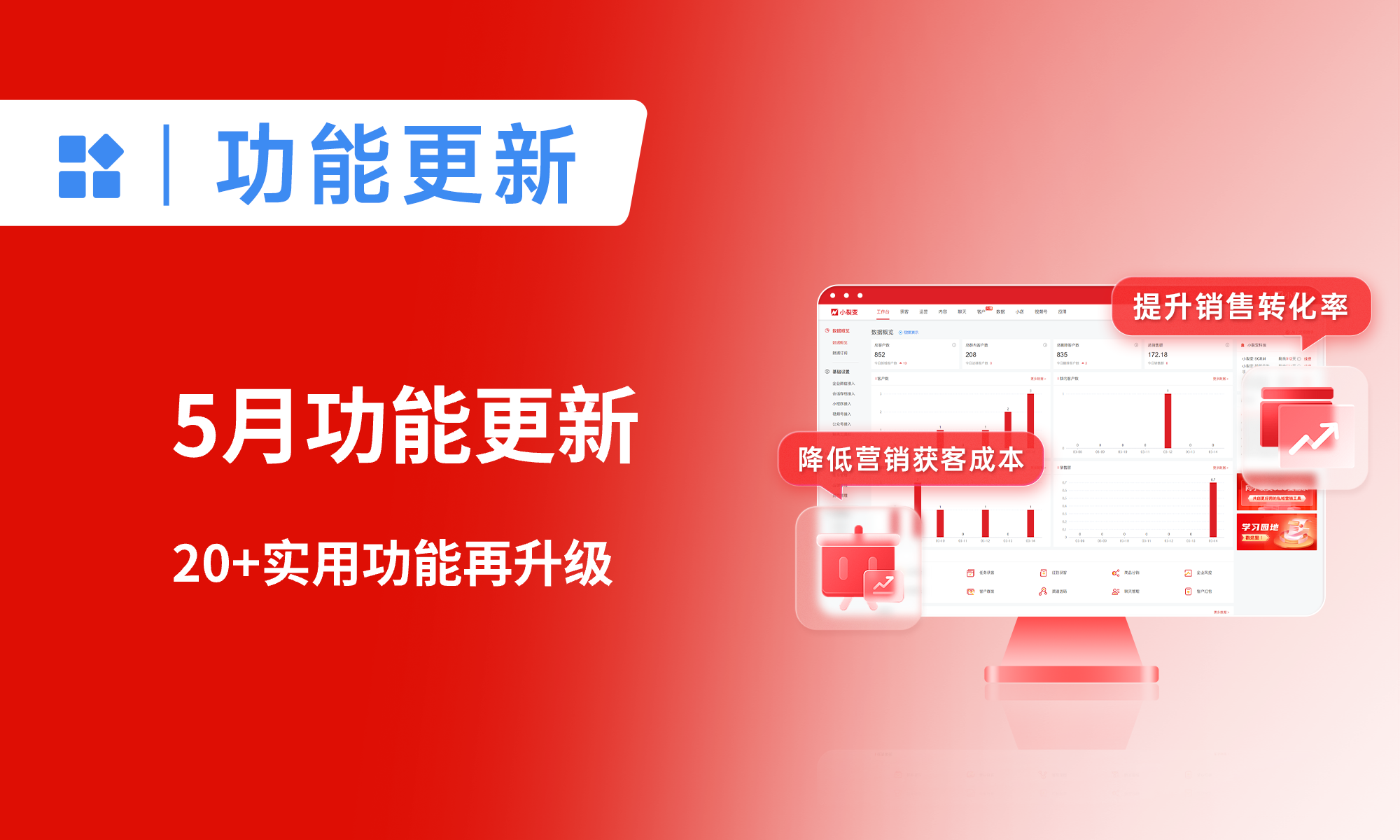 小裂變兩大功能重磅上線，20+實(shí)用功能再升級！搶先試用，跑贏同行！